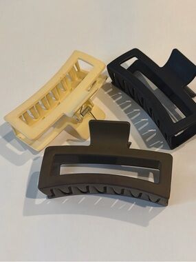 Matte Hair Claw Clip - Black, Cream, Brown